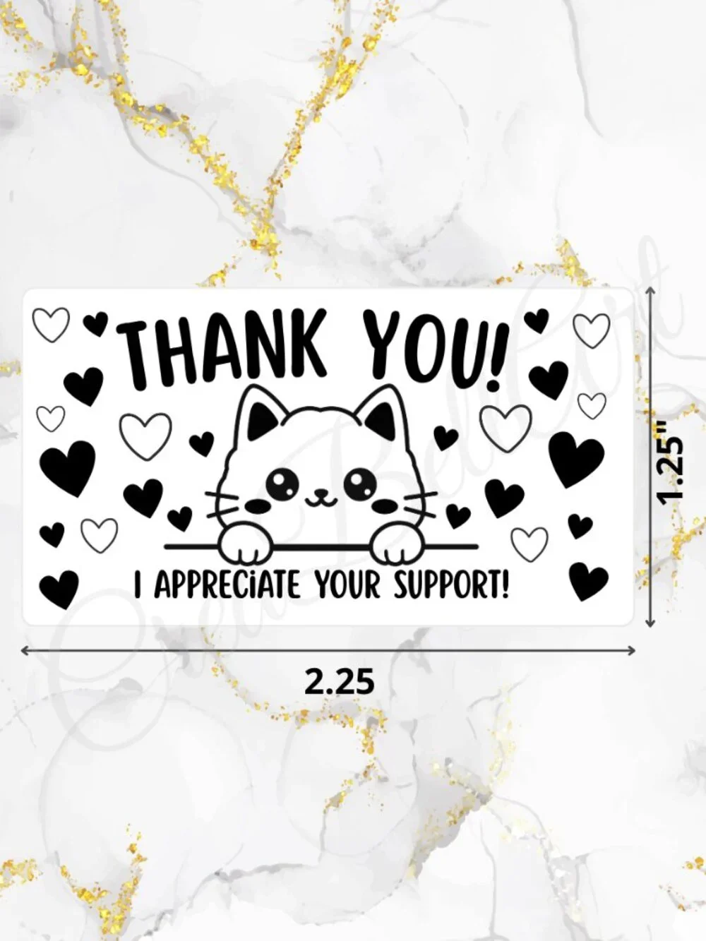 100 Cute Cat Thank You Stickers for Packaging | Small Business Labels